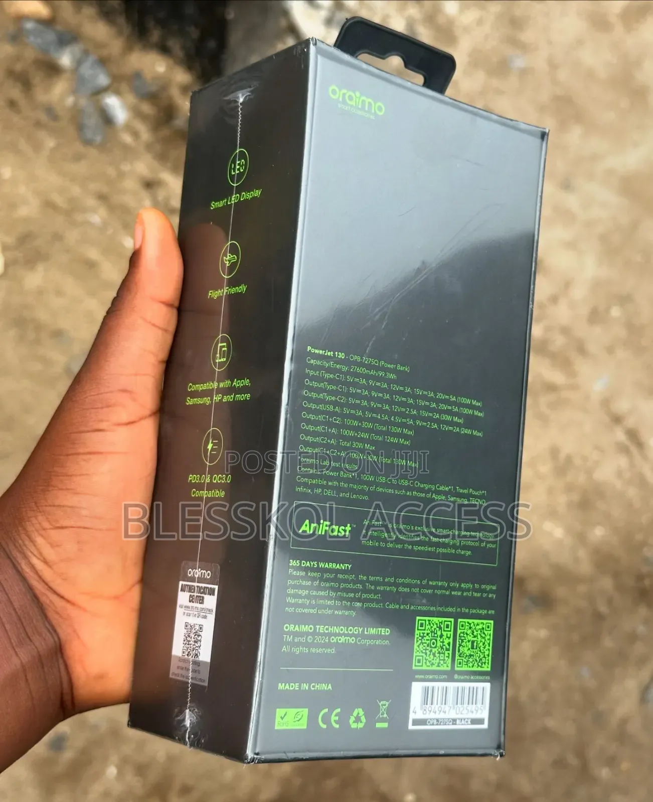 Oraimo Powerjet 130 27600mah 130w Power Bank