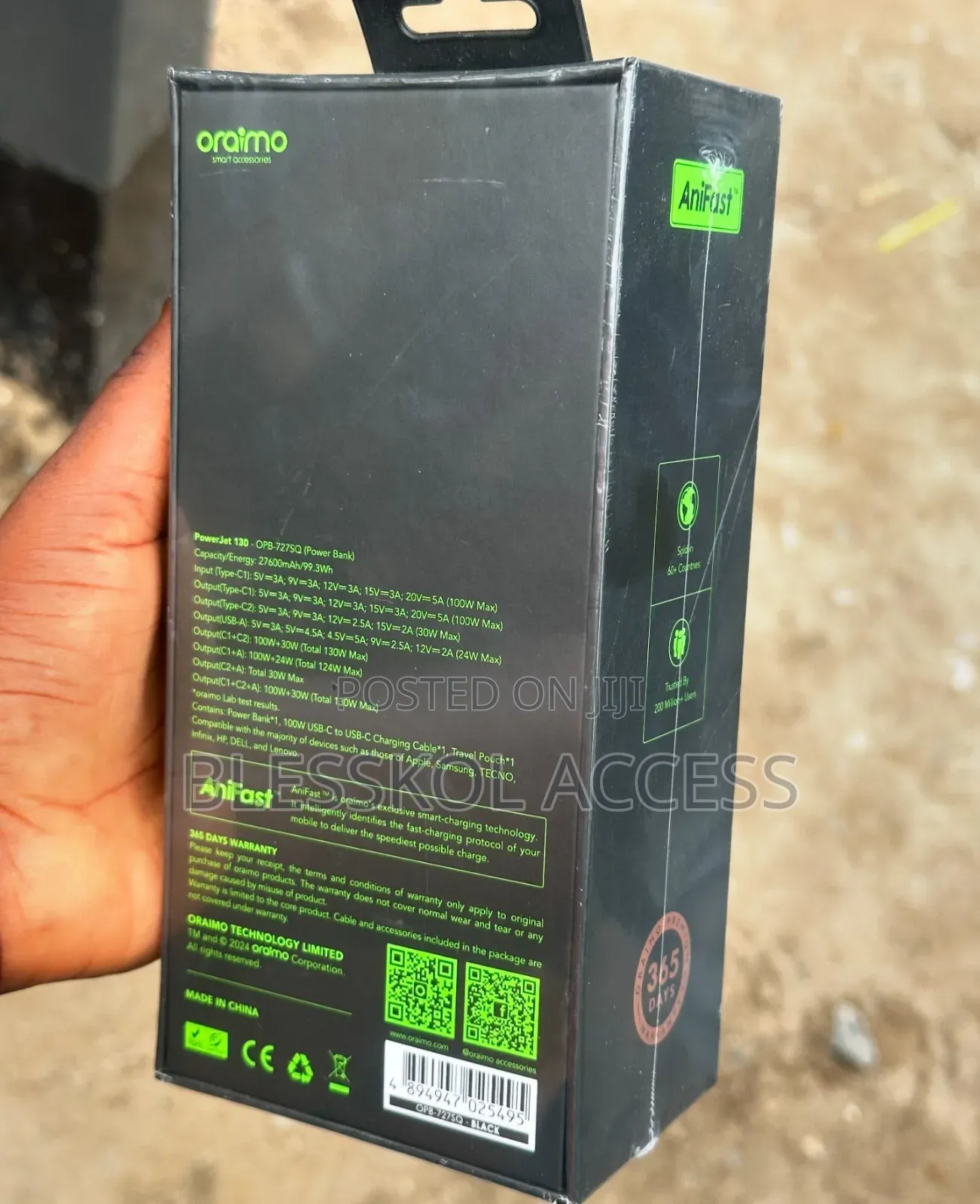Oraimo Powerjet 130 27600mah 130w Power Bank