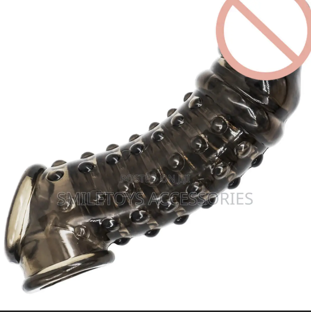 Spiking Penis Sleeve Extender Reusable Pleasure Condom-Black