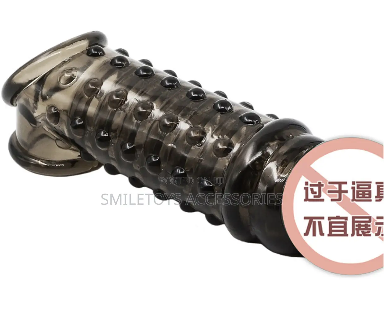 Spiking Penis Sleeve Extender Reusable Pleasure Condom-Black