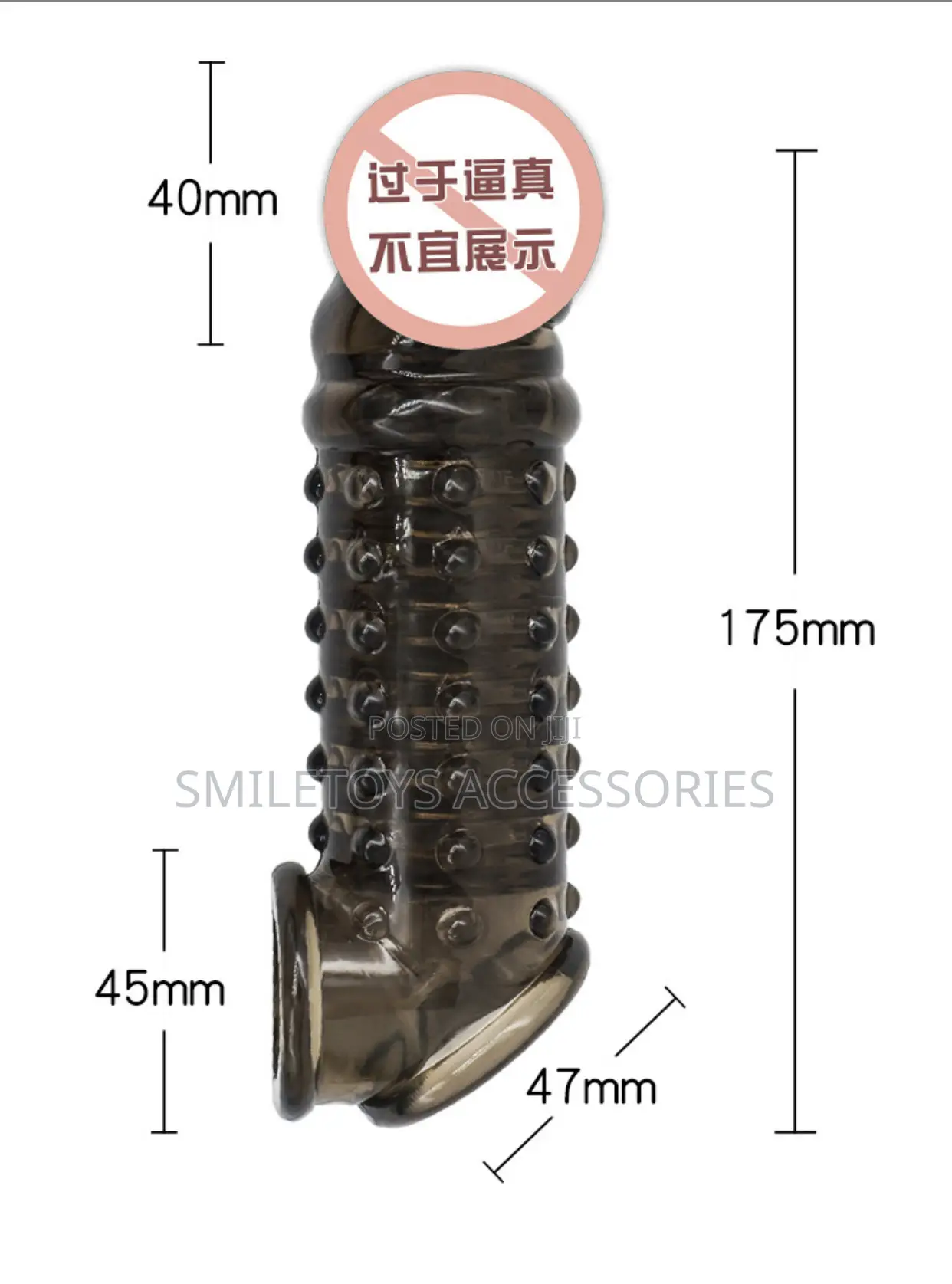 Spiking Penis Sleeve Extender Reusable Pleasure Condom-Black