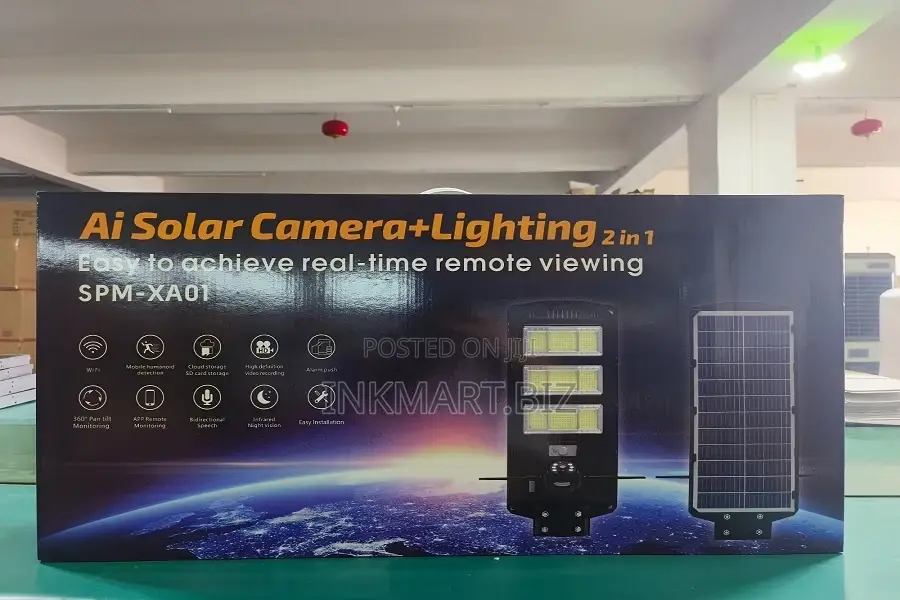 Solar Street Light With 4g 6mp PTZ Camera V380pro App-450w