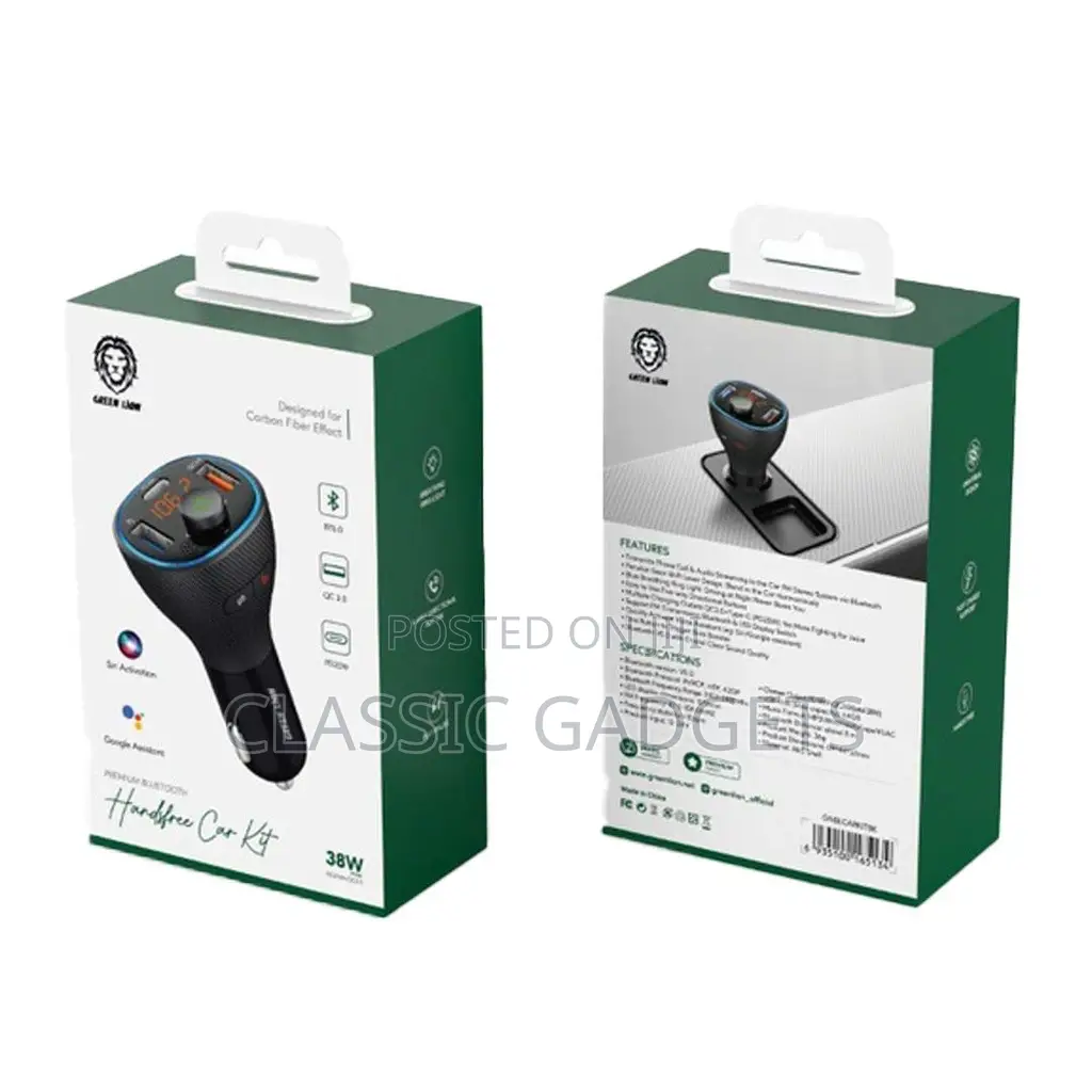 Greenlion Handsfree Car Kit With Built-in FM Transmitter 38w
