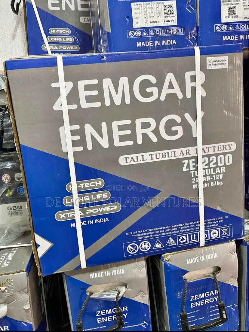 All ZEMGAR ENERGY Tubular Battery Available in Stock