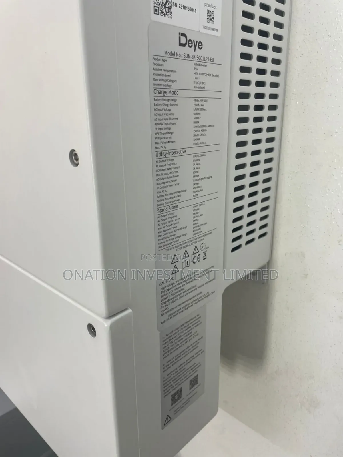 8kw Deye Hybrid Inverter High Voltage