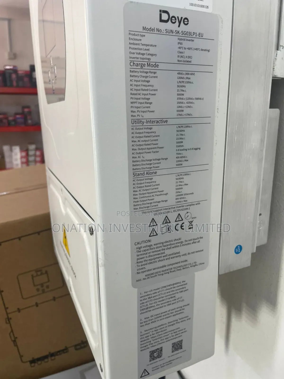 5kw Deye Hybrid Inverter High Voltage With Wifi Plug