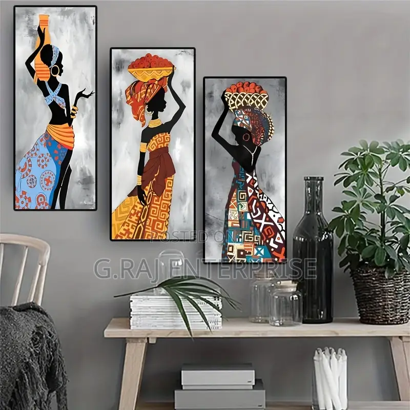 HD Quality 3sets Female African Art Frames