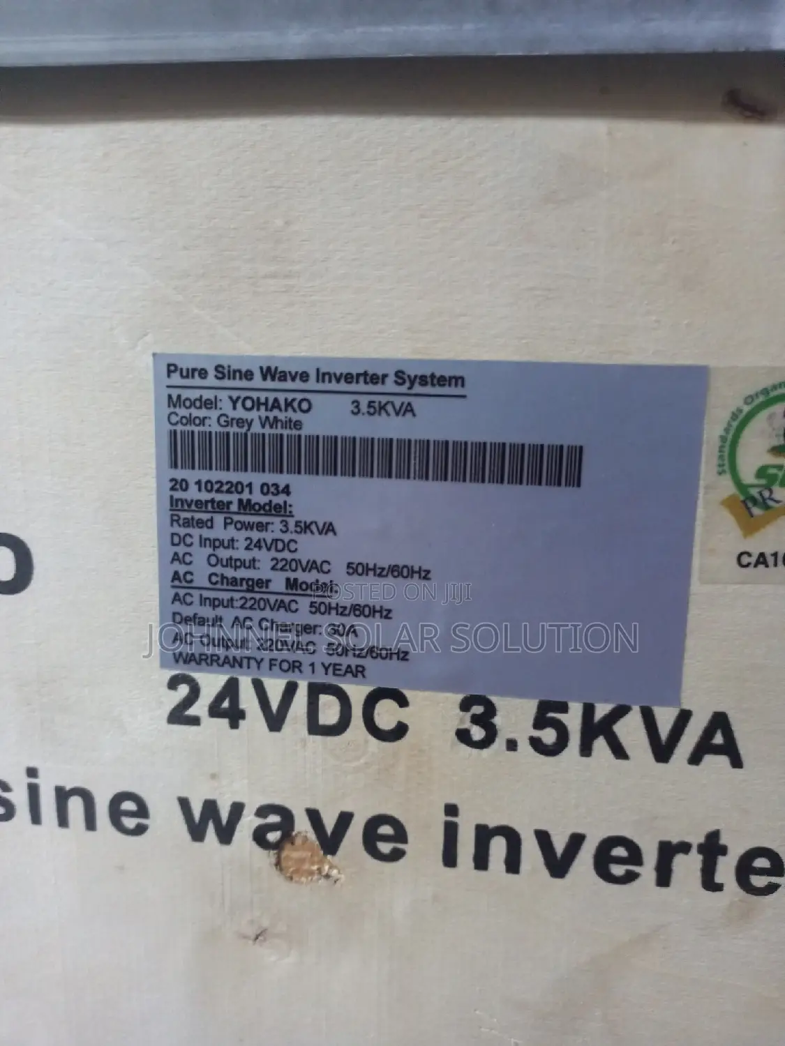 3.5kva 24vs Yohako Solar Inverter Transformer Base