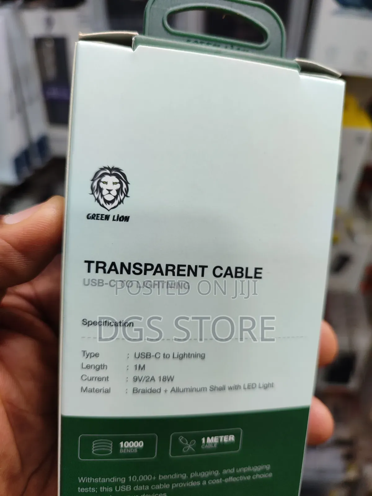 Green Lion Transparent Cable Usb C to Lightning