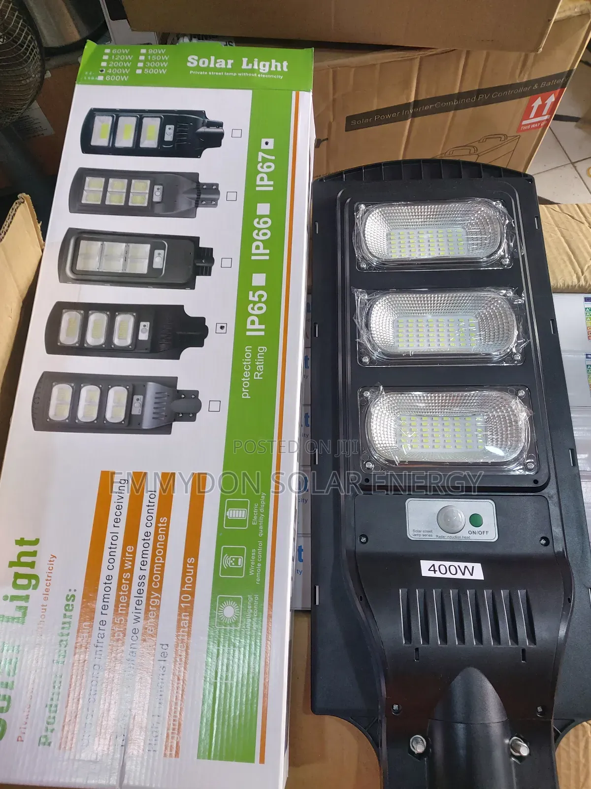 Original All in One Solar Street Light 400watt 3 Eyes
