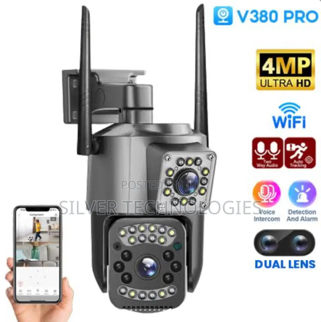 Dual Lens Outdoor Wifi Camera 4mp