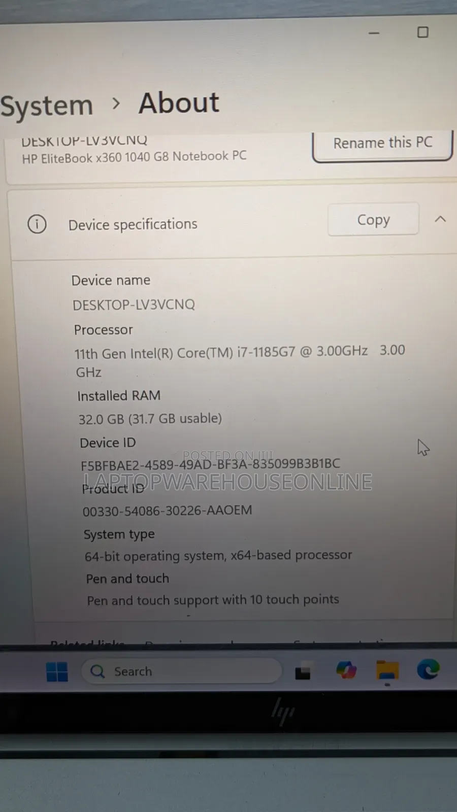 Laptop HP EliteBook 1040 G8 32GB Intel Core I7 SSD 512GB