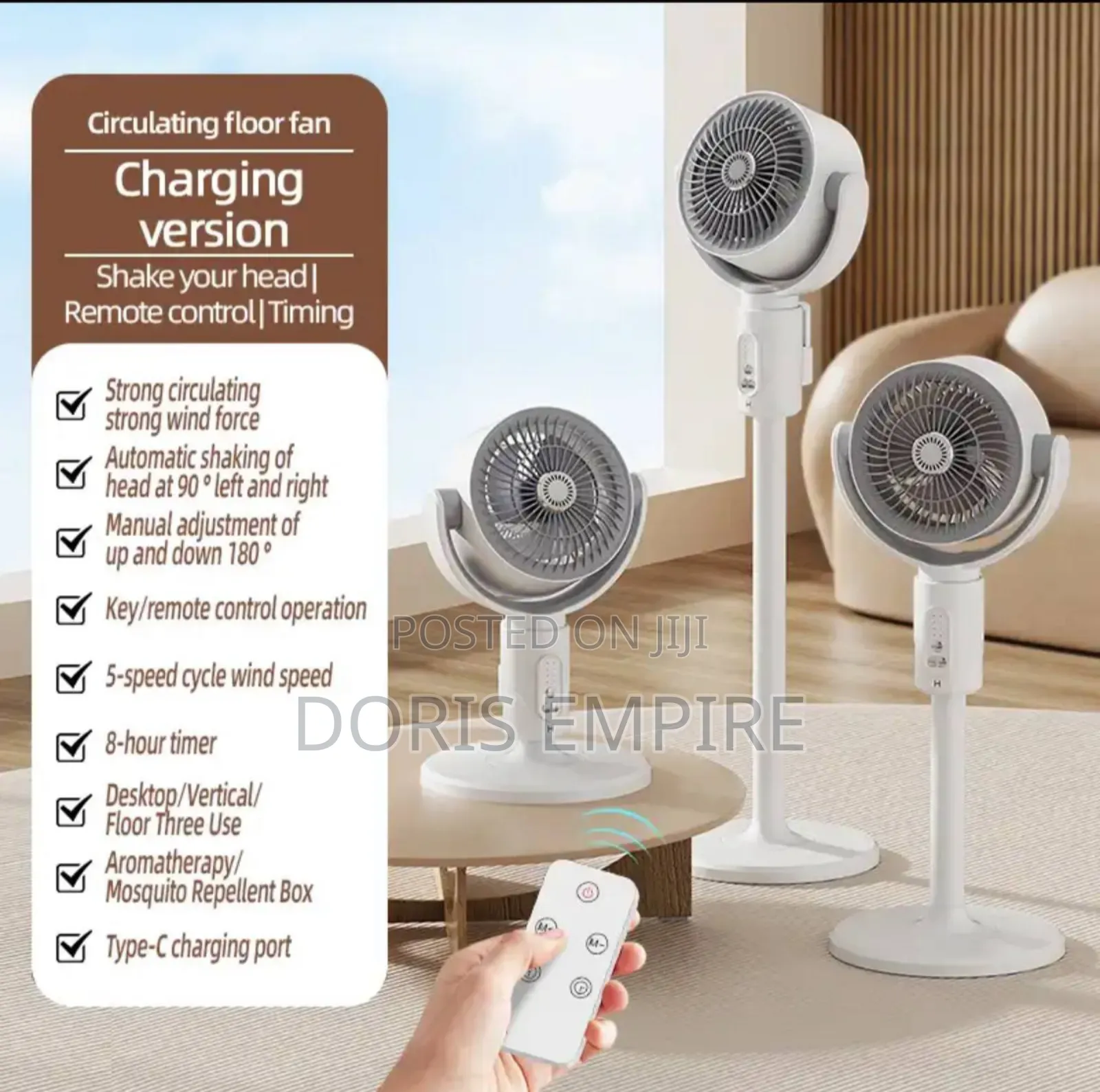 Rechargeable Fan Air Turbine Circulation Fan .