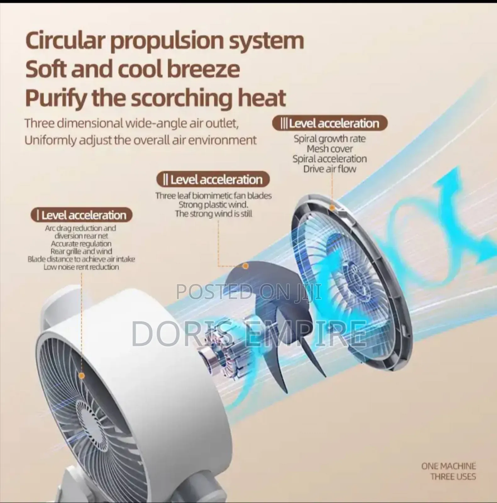 Rechargeable Fan Air Turbine Circulation Fan .