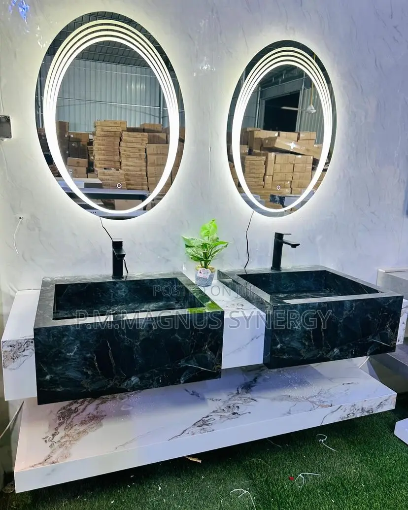 England Standard Black and White Double Basin.