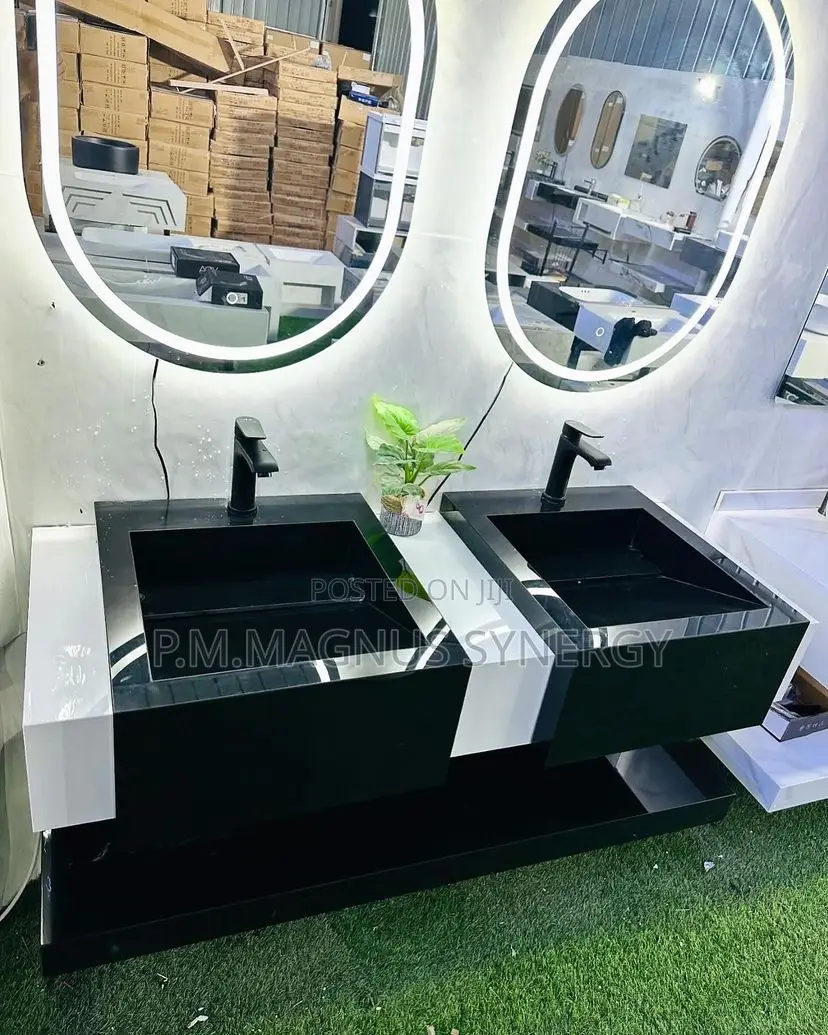 England Standard Black and White Double Basin.