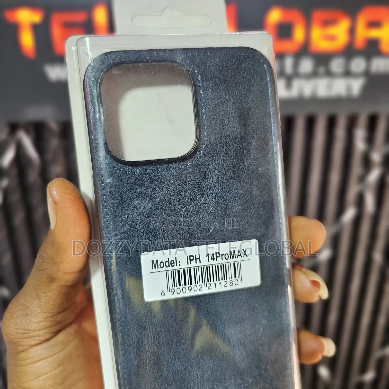 iPhone 14 Pro Max Blue Leather Case
