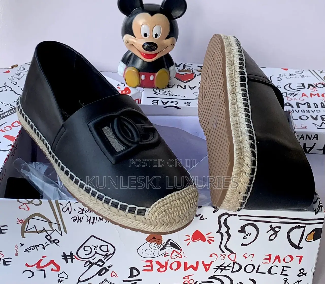 Original Dolce Gabbana Men Loafers Espadrilles Shoes