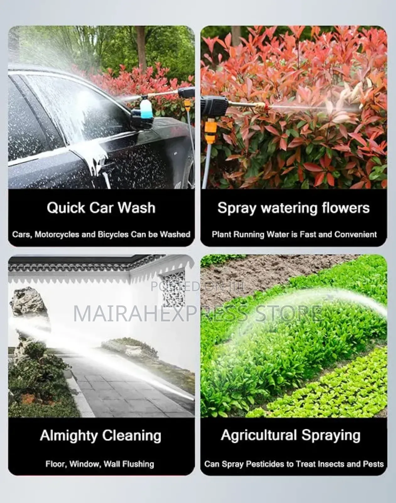 Rechargeable Power Washer Gun for Cars Fence Watering Plants