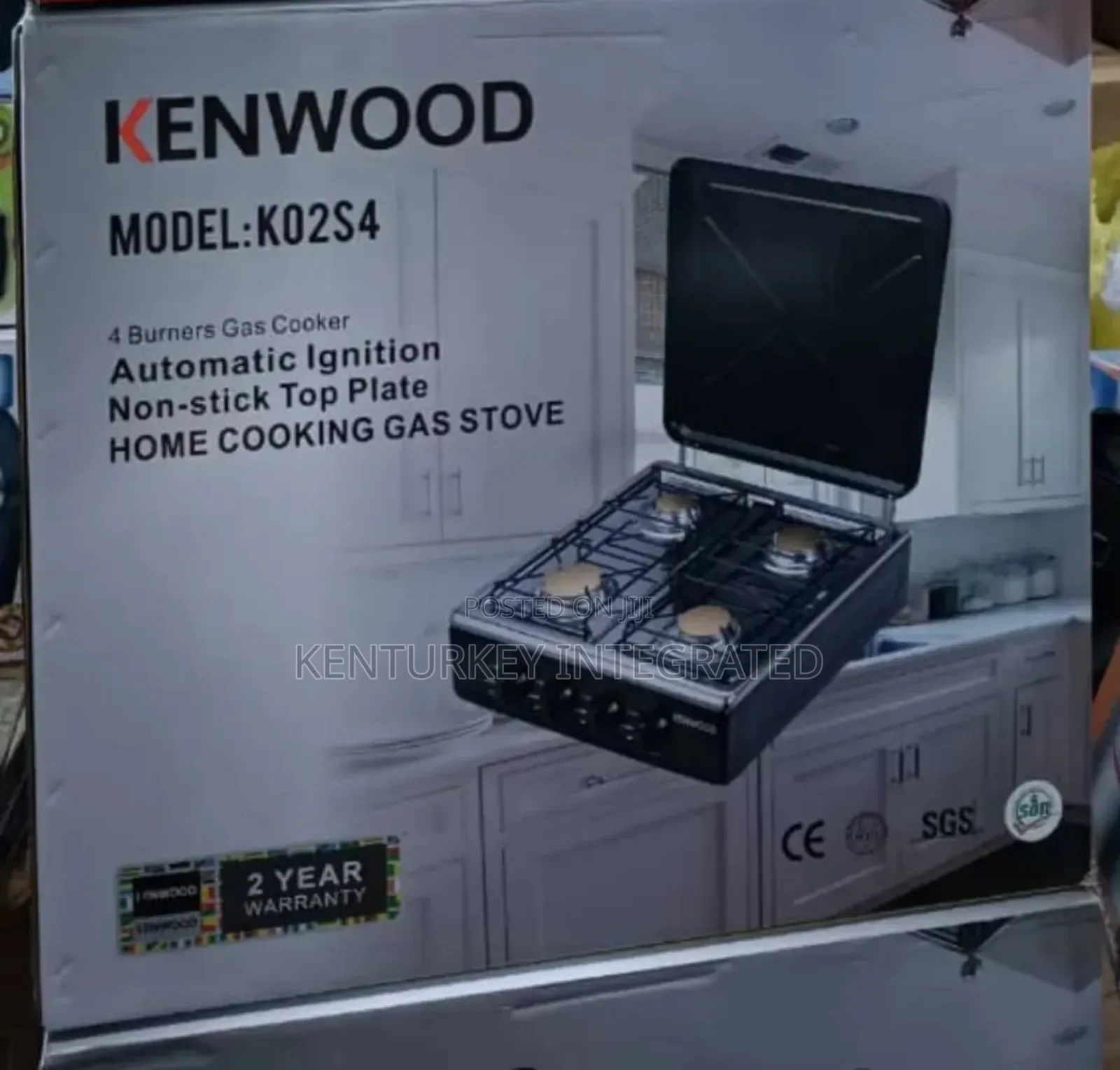 Kenwood 4 Burners Gas Cooker Automatic Ignition Non-Stick