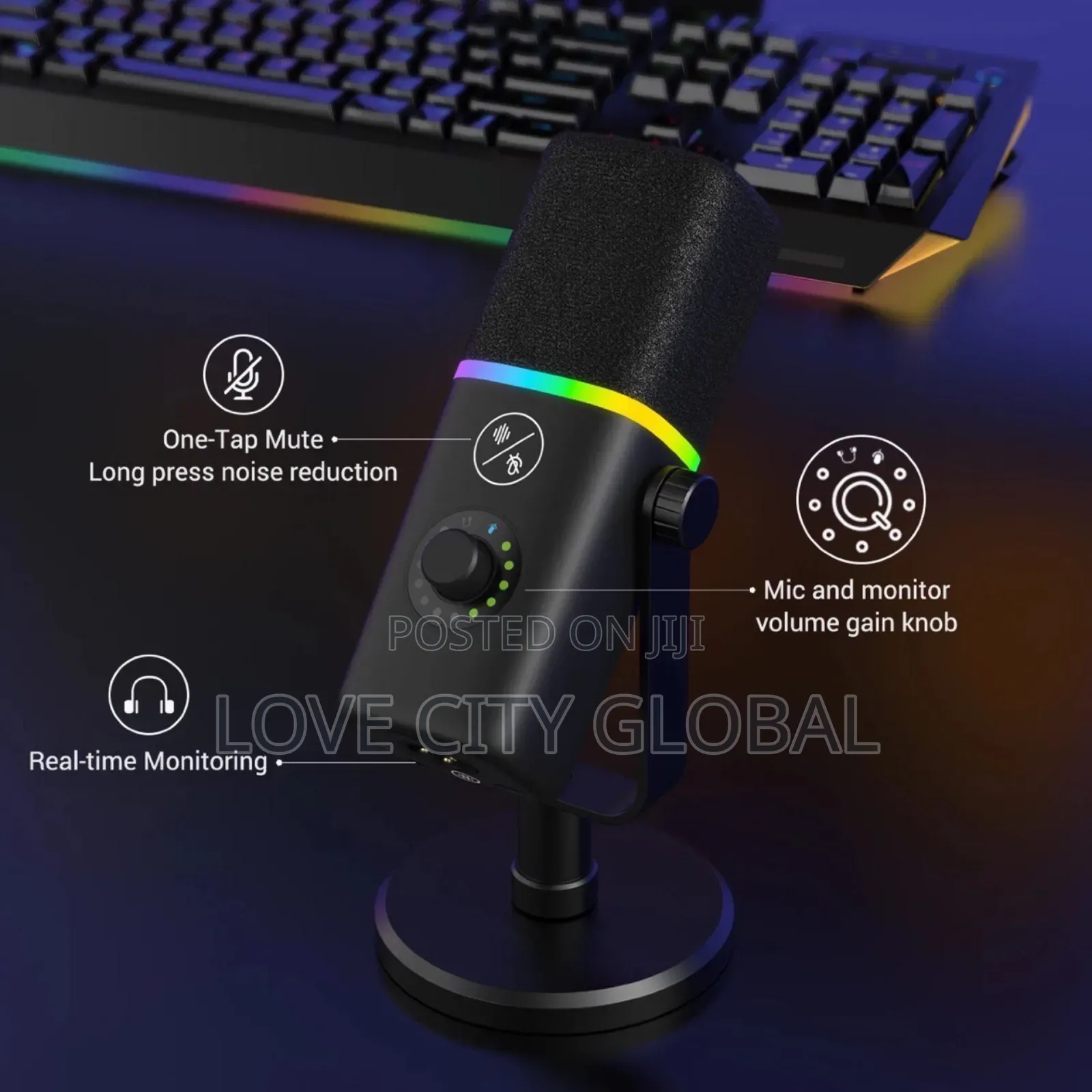 Zimhome XLR/Usb Wired Desktop Microphone Podcast Metal Base