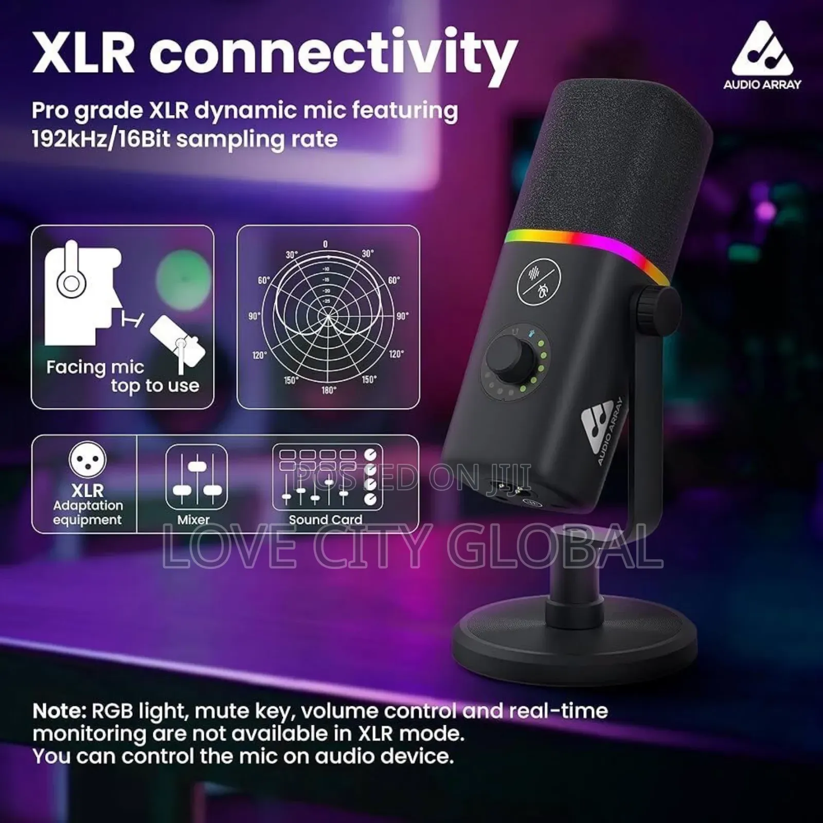 Zimhome XLR/Usb Wired Desktop Microphone Podcast Metal Base