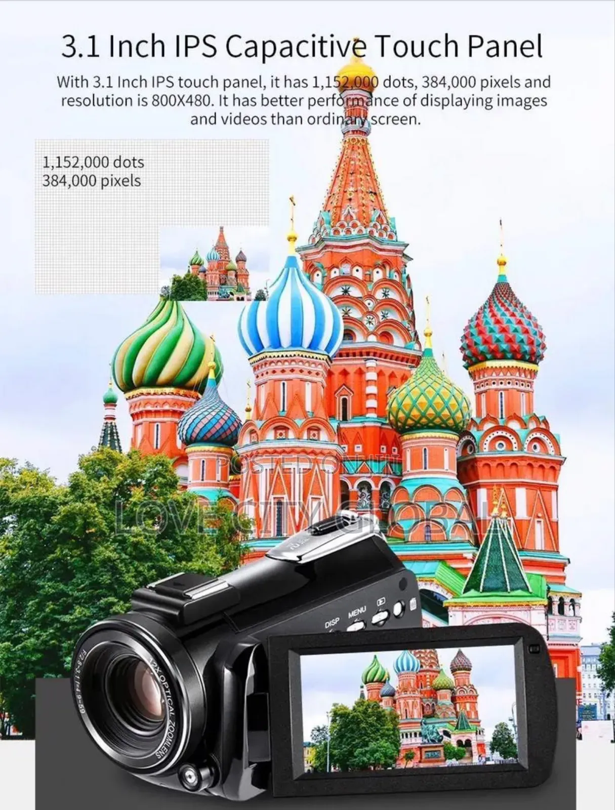 Wifi Camcorder Touchscreen 4K Digital Camera And 2 Batteries
