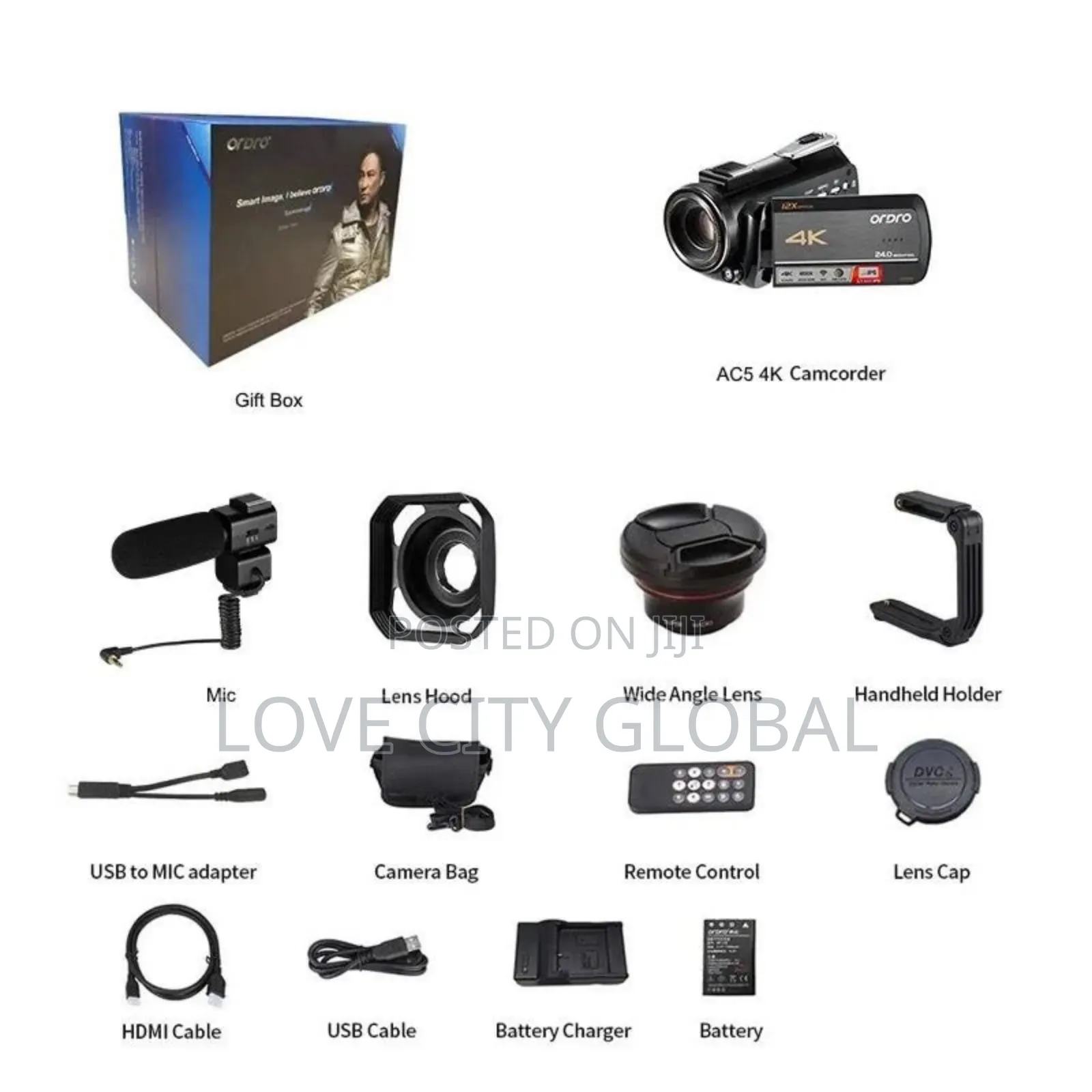 Wifi Camcorder Touchscreen 4K Digital Camera And 2 Batteries