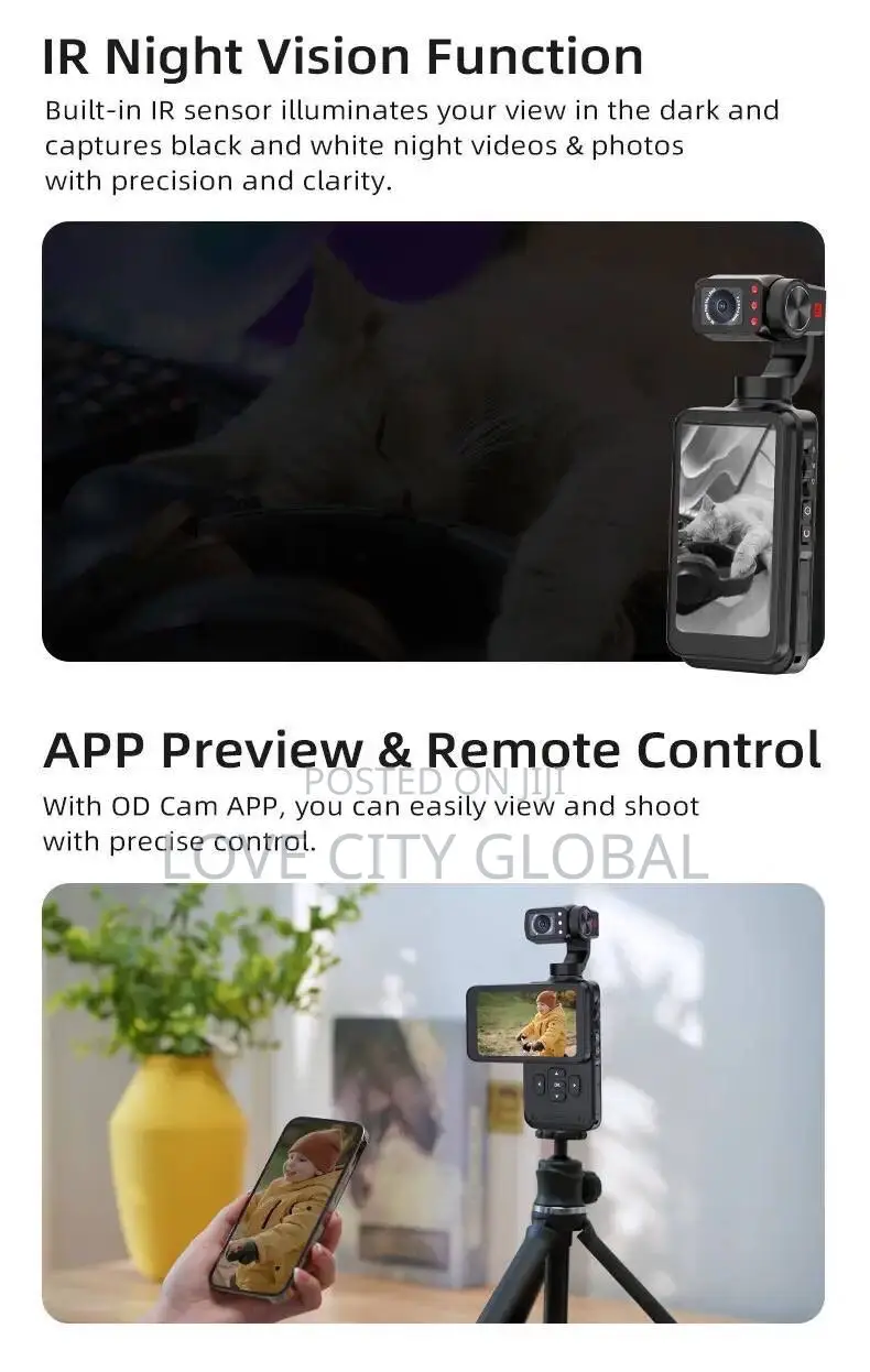 M5 3-Axis Handheld Osmo Gimbal IR Wifi Camcorder Ai Track