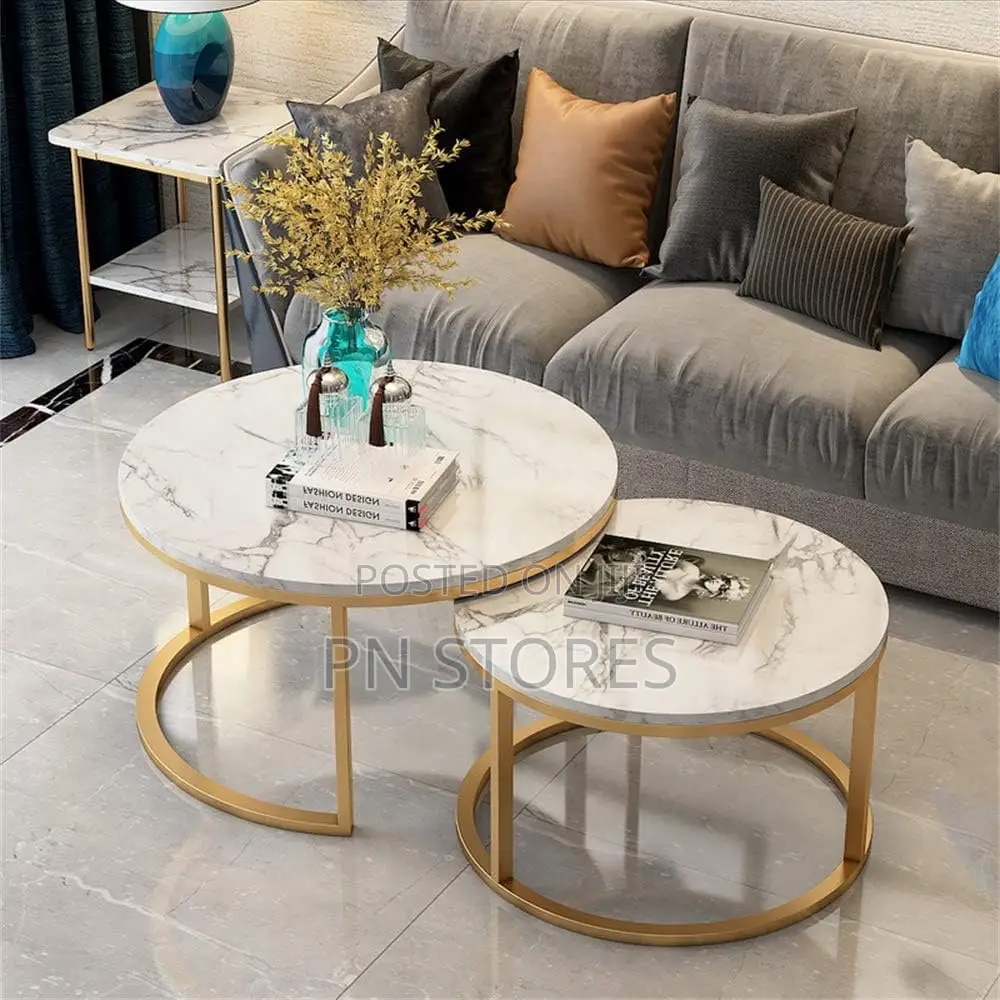 Marble Top 2pcs Center Table