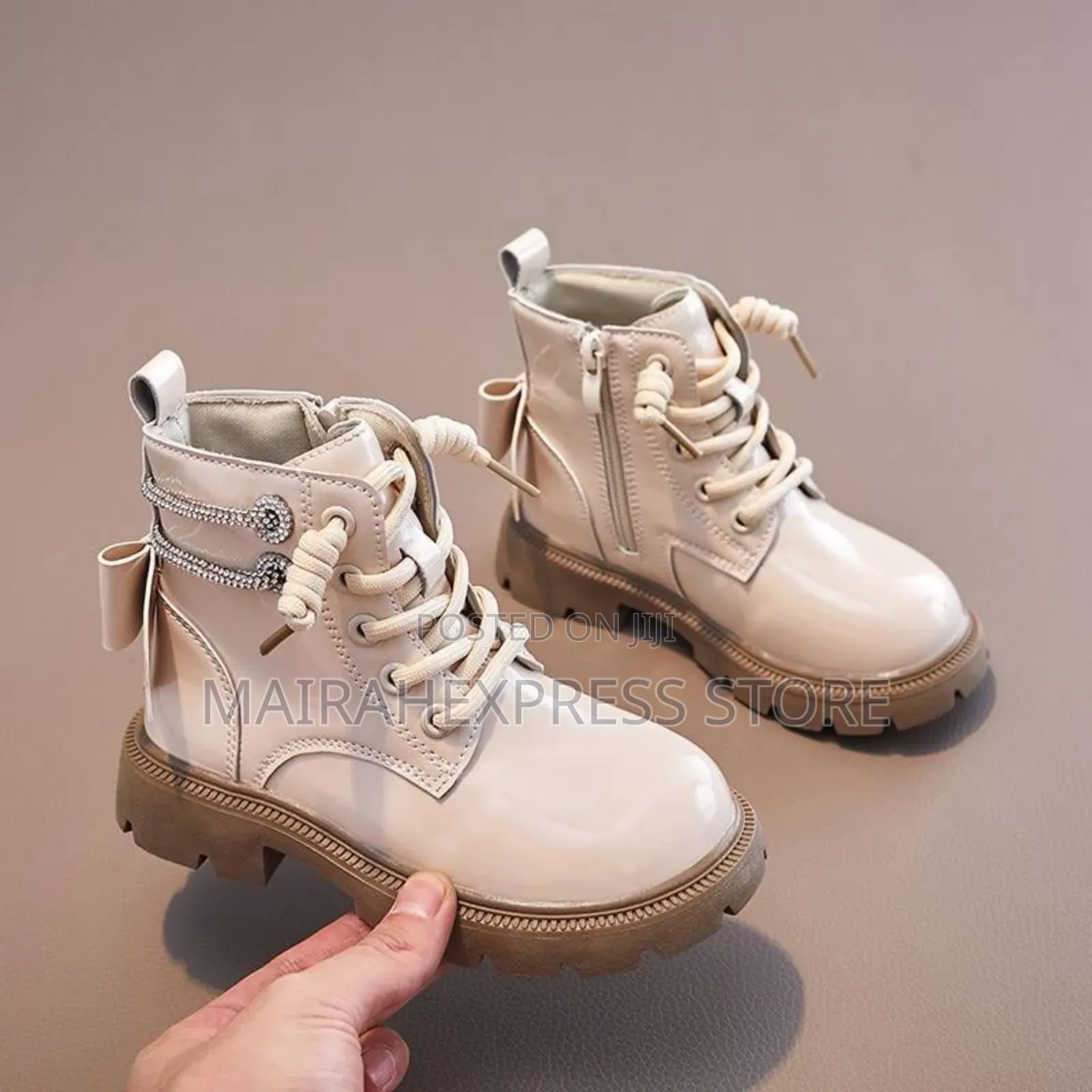 Zipper Luxury Kid Girl Glossy Boots