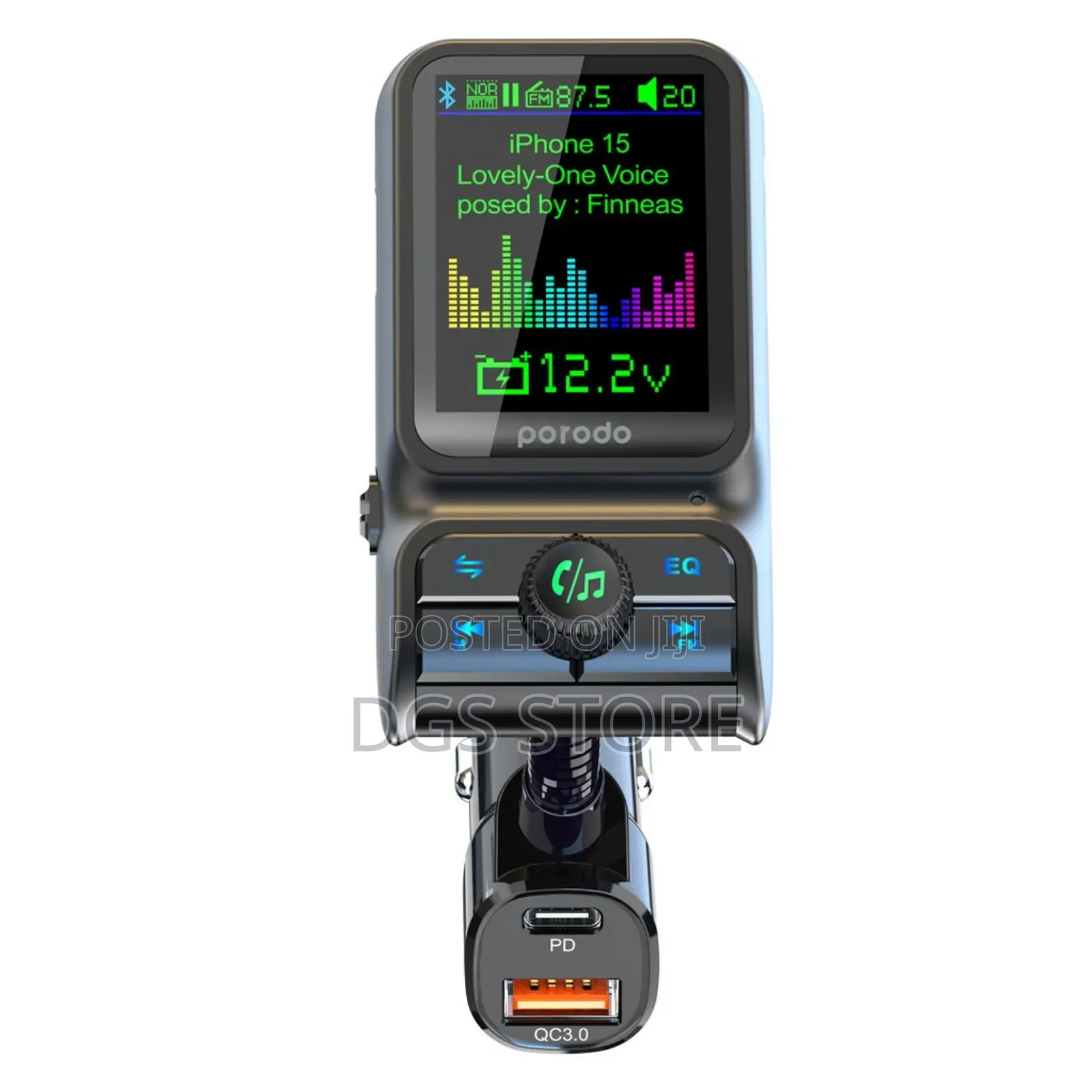 Porodo Dual Port Car Charger FM Transmitter PD 36w
