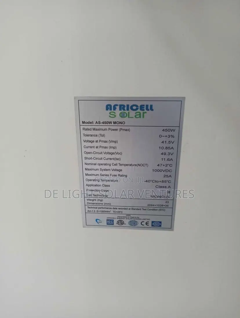450watts Solar Panel AFRICELL