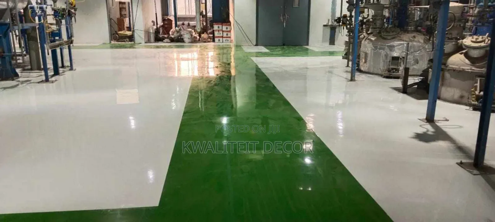 Grey and Green Epoxy Flooring