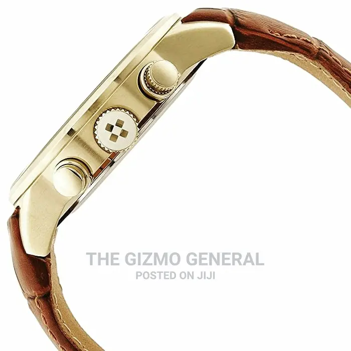 Vince Camuto Men's VC/1089DGDG Multi-function Dial Croco-Grain Leather