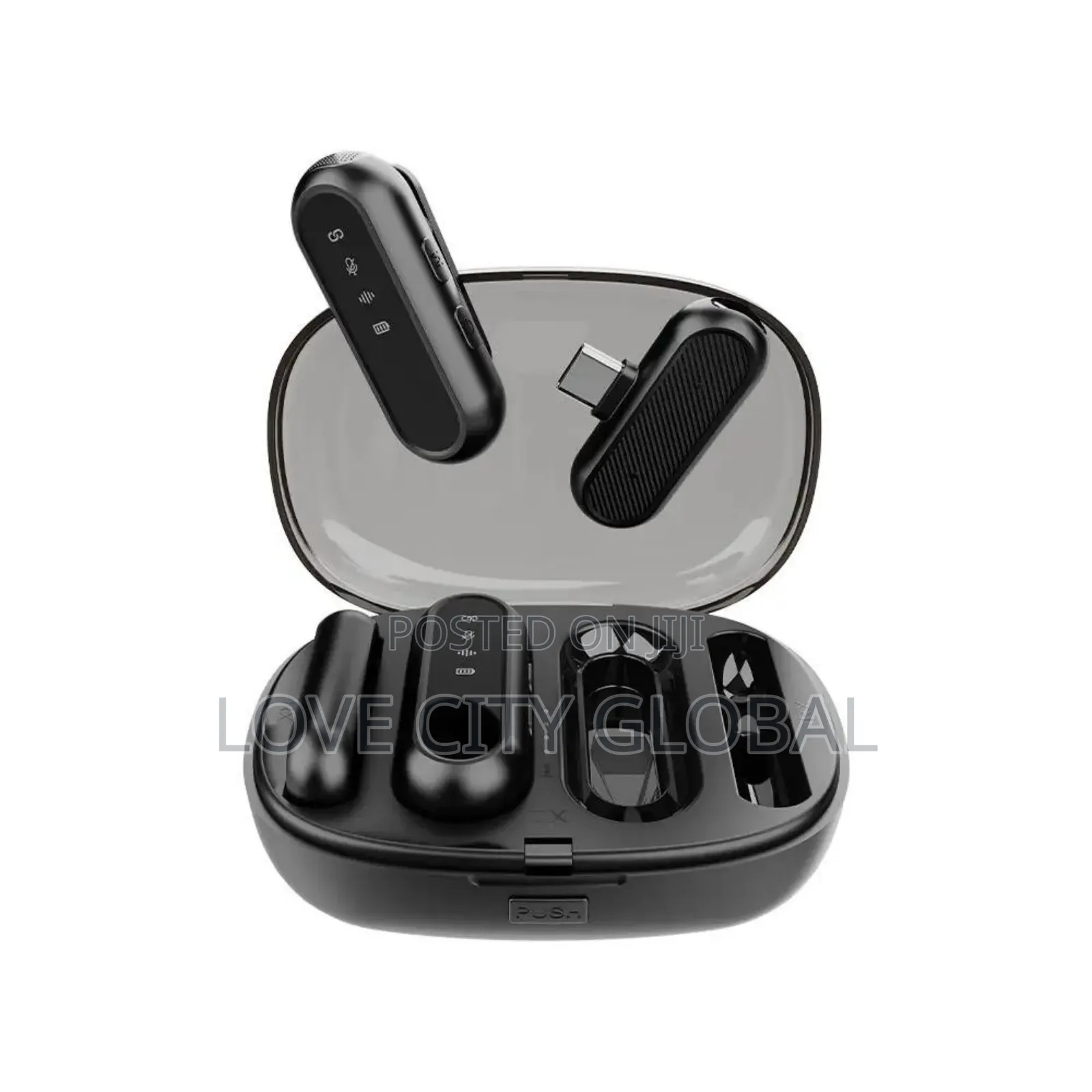 2 Podcast Mic Wireless Lavalier Microphone Charging Case