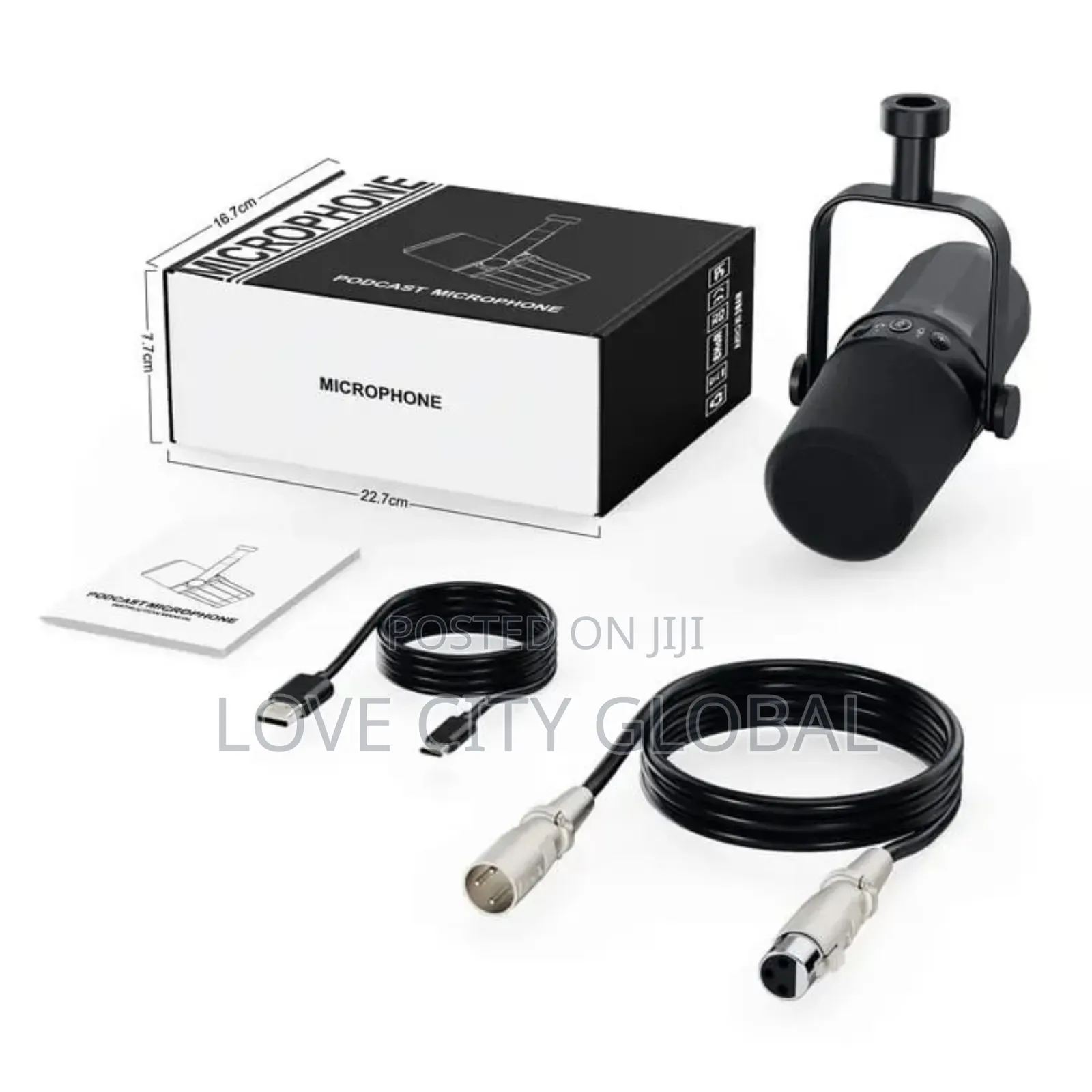 Professional XLR/Usb Podcast Microphone With XLR Usb Cable
