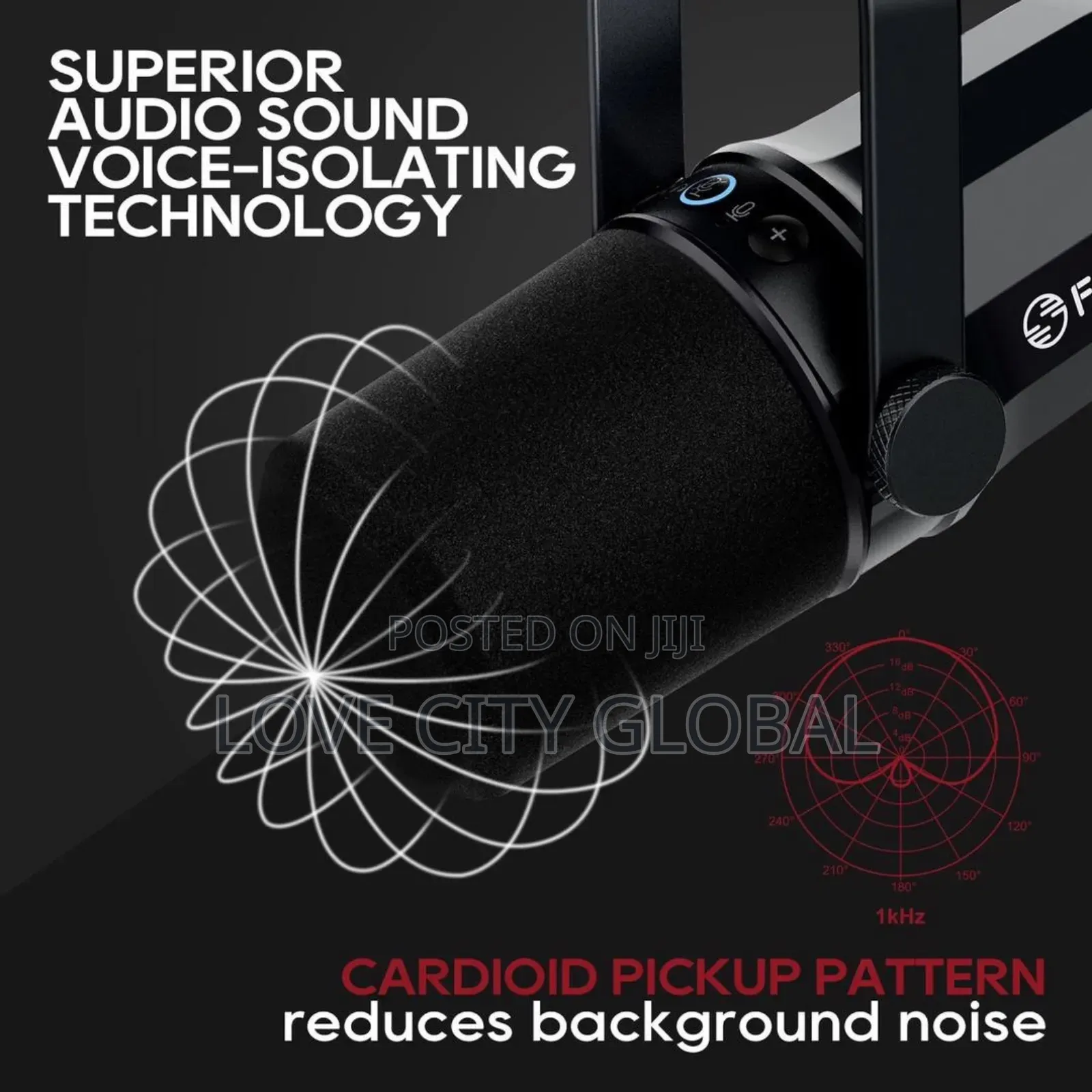 FDUCE SL40 XLR/USB Wired Podcast Microphone Kit Arm Stand