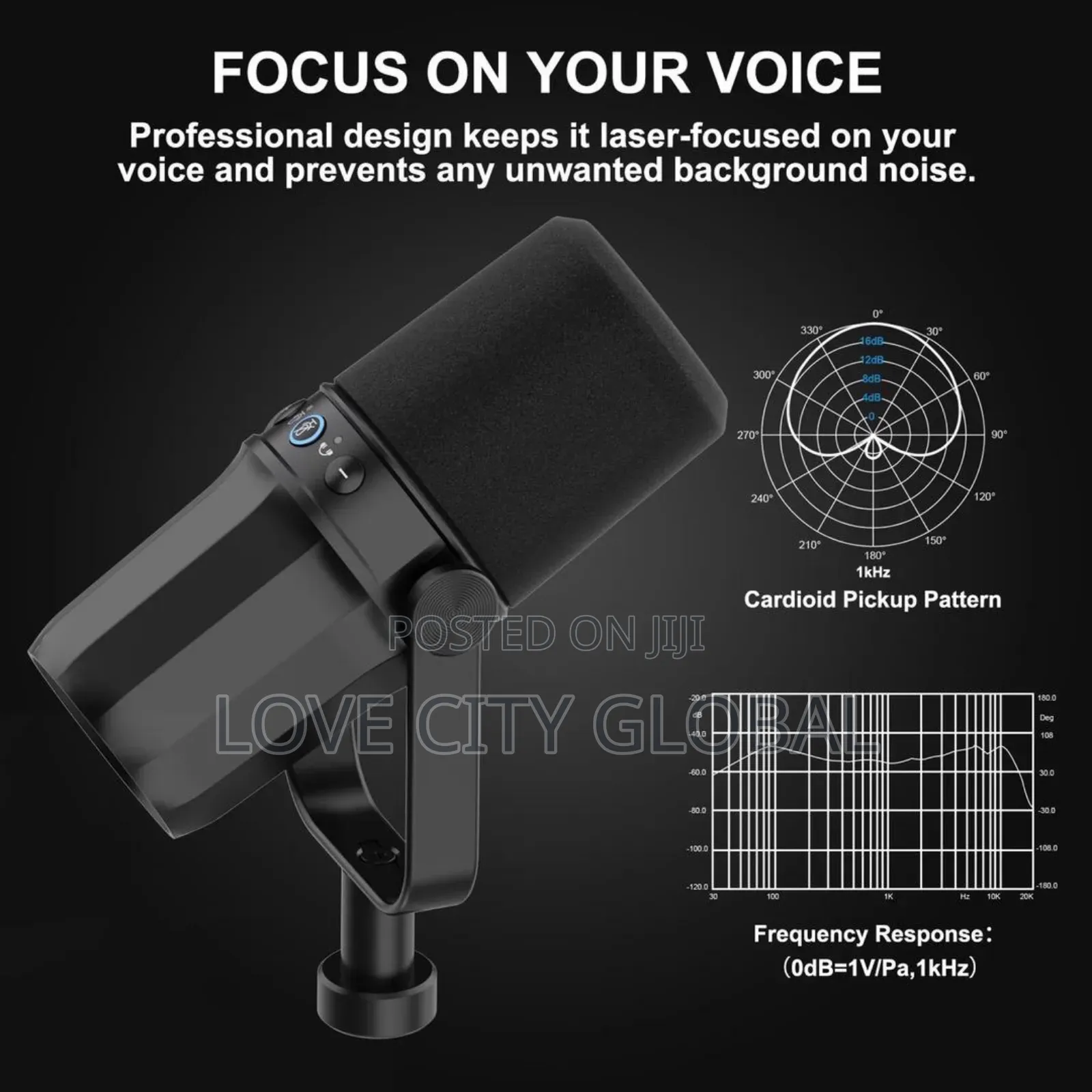 FDUCE SL40 XLR/USB Wired Podcast Microphone Kit Arm Stand