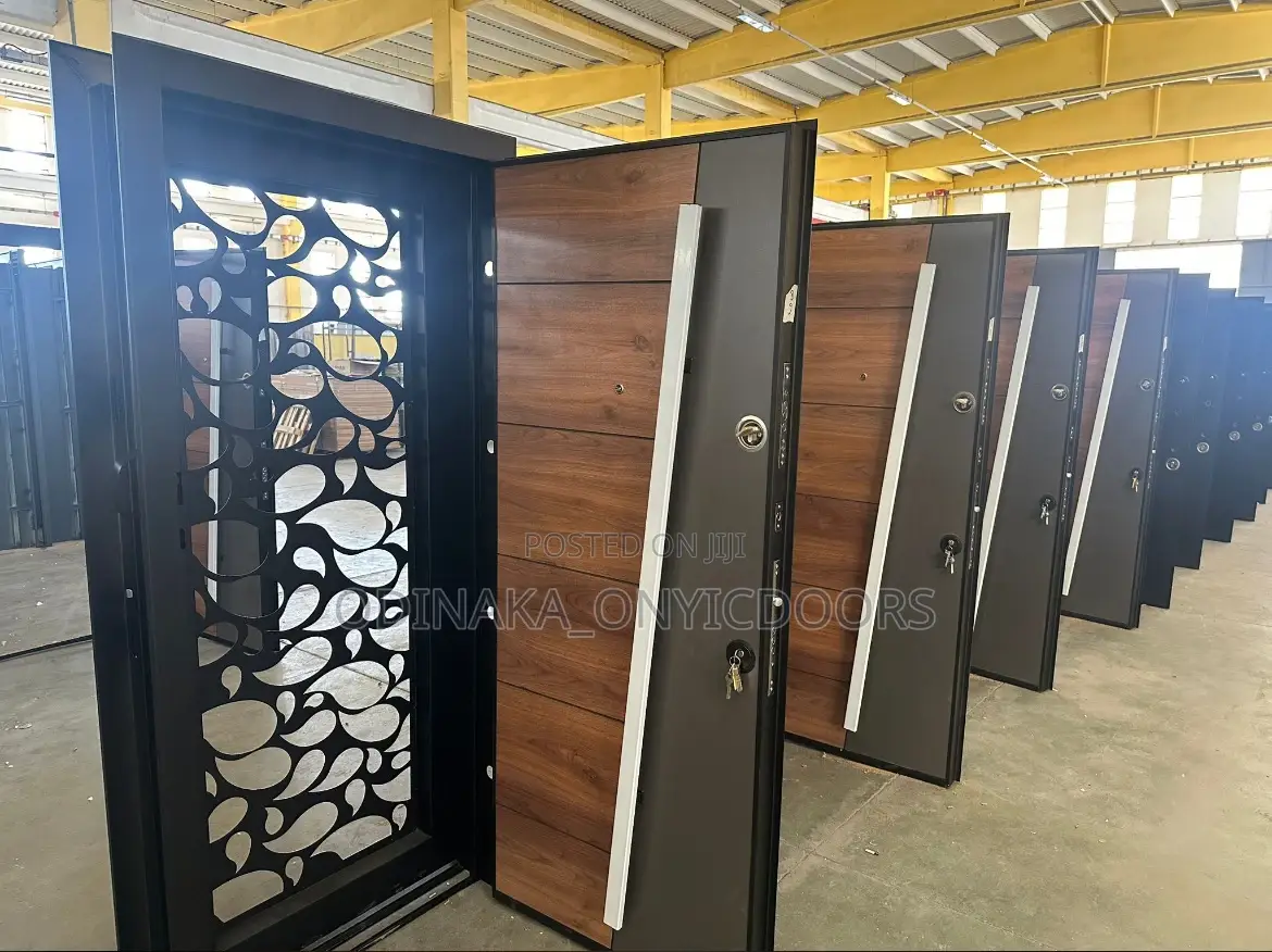 7ft by 3ft Luxury Buglary Door in Door(Brown Ash Design)