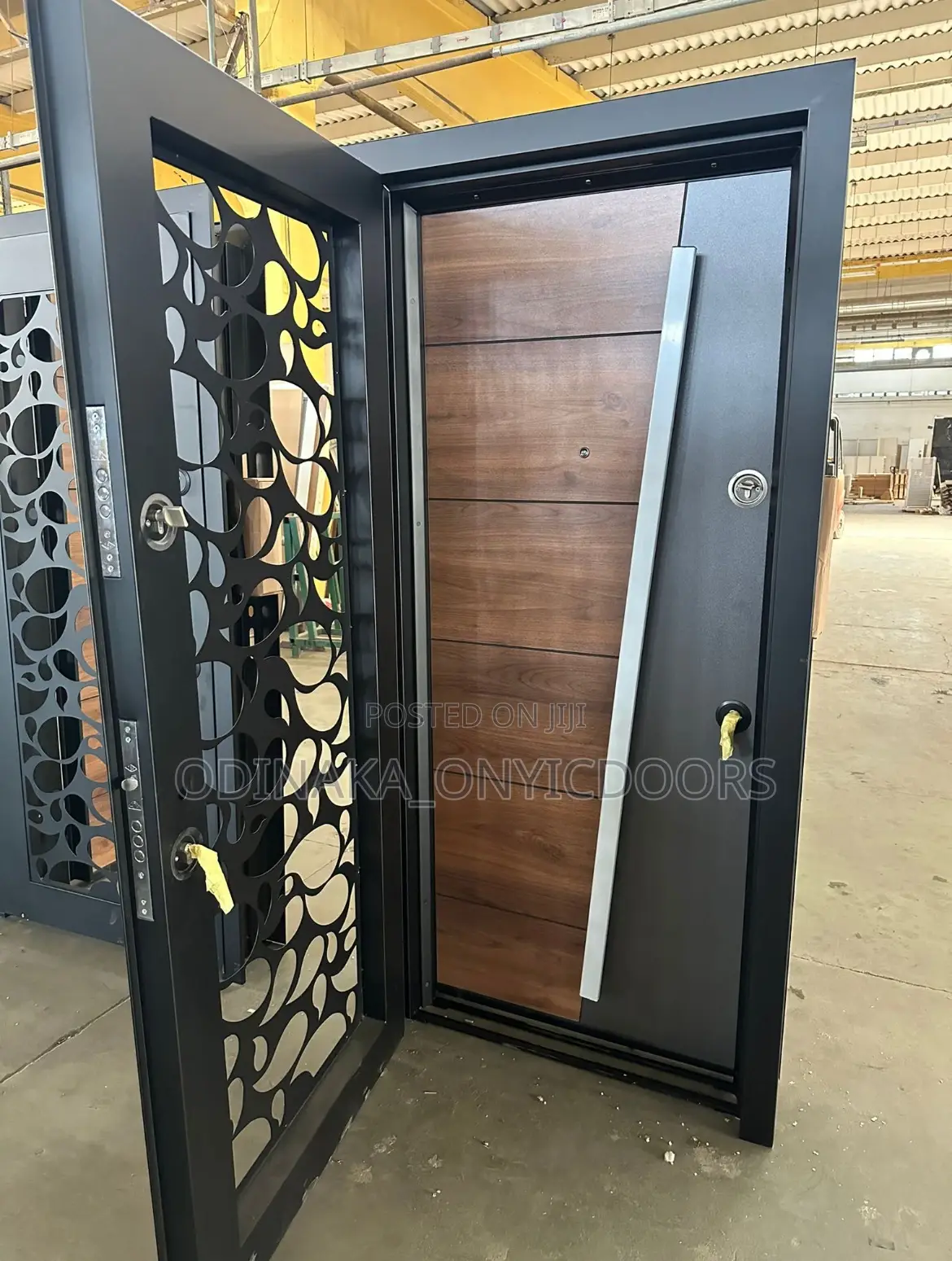 7ft by 3ft Luxury Buglary Door in Door(Brown Ash Design)