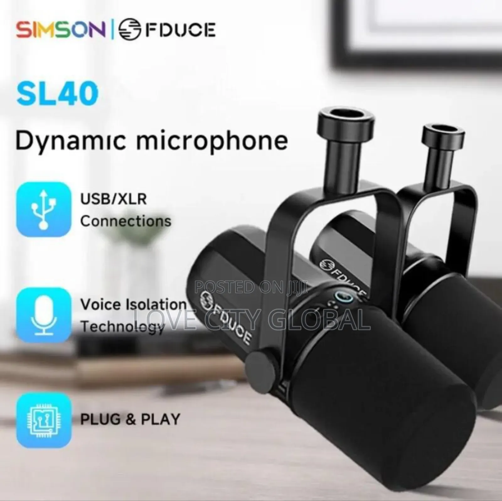 FDUCE SL40 XLR USB Wired Podcast Microphone Gaming Stream