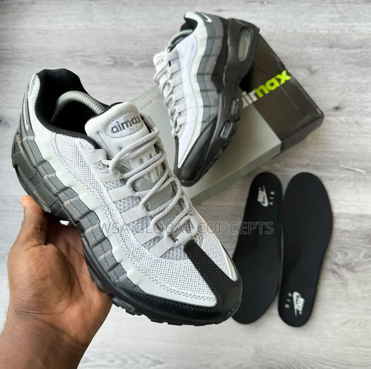Nike Airmax 95 OG Triple White,Neon,Smoke Grey,Triple Black