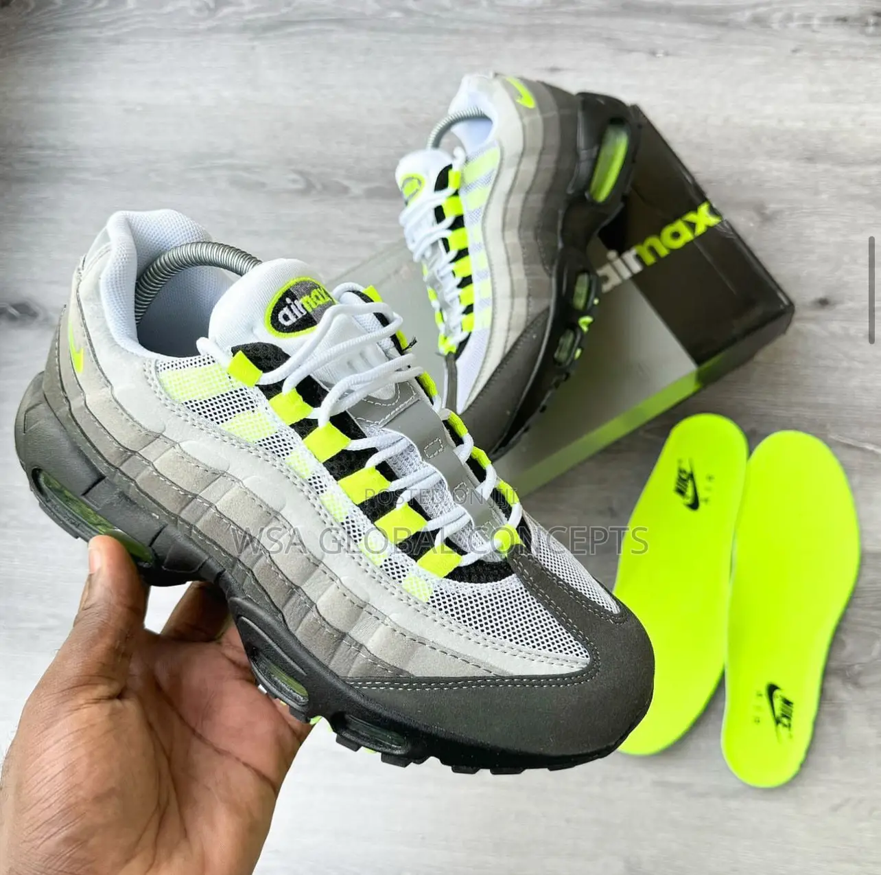 Nike Airmax 95 OG Triple White,Neon,Smoke Grey,Triple Black