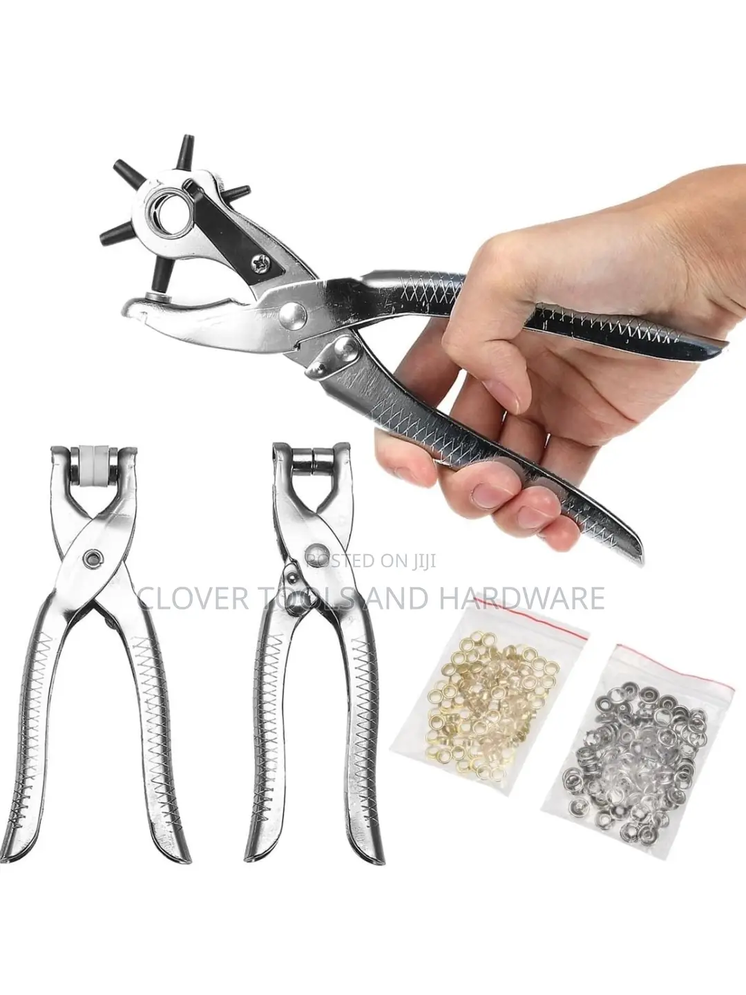 3 In 1 Leather Belt Hole Punch + Eyelet Pliers