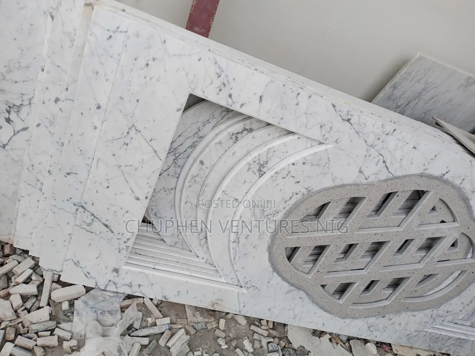 Staircase Rail With Granite Stone Design