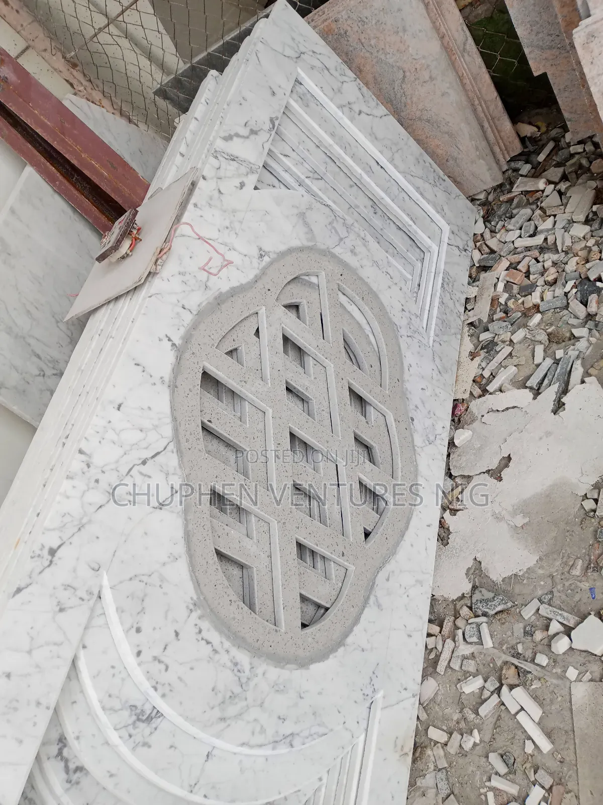 Staircase Rail With Granite Stone Design