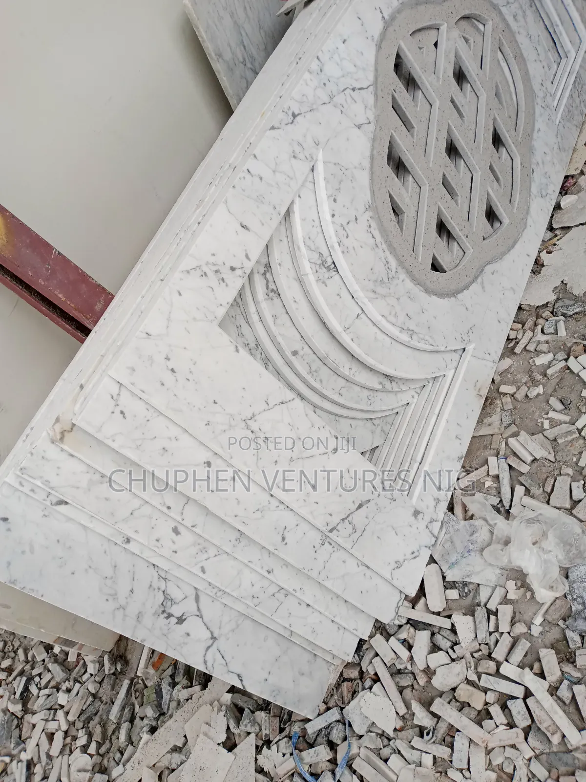 Staircase Rail With Granite Stone Design