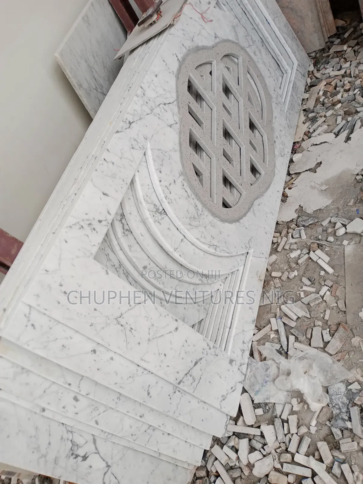 Staircase Rail With Granite Stone Design