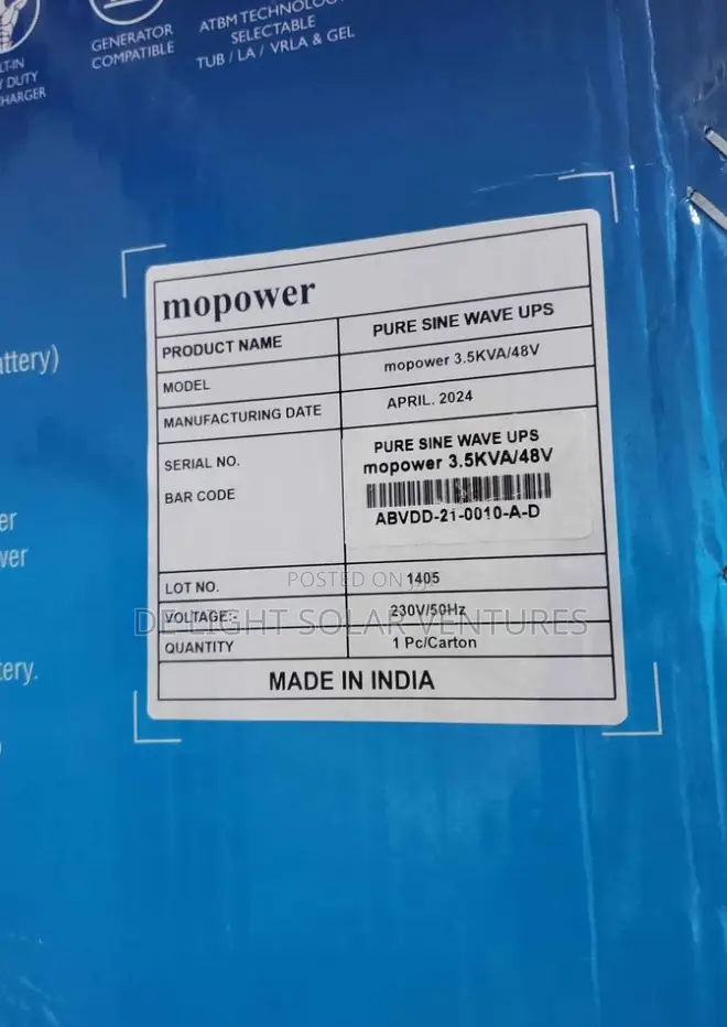 3.5kva 48V Mopower Solar Pure Sine Wave Inverter